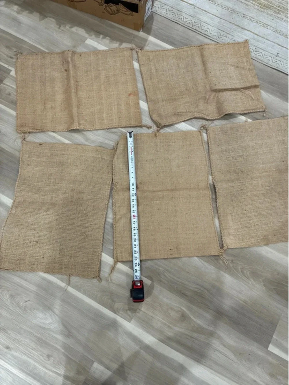 Set a five burlap bags